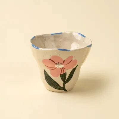 Indaba Flora Pottery Cup Rose