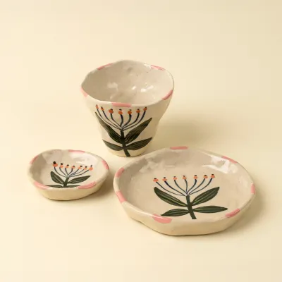Indaba Flora Pottery Mini Dish Lotus Medium