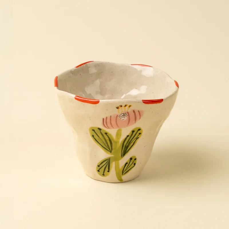 Indaba Flora Pottery Cup Poppy