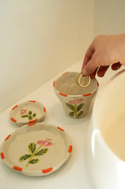 Indaba Flora Pottery Cup Poppy