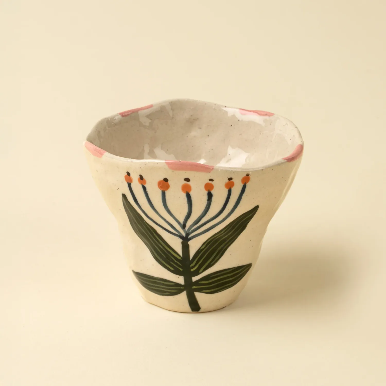 Indaba Flora Pottery Cup Lotus