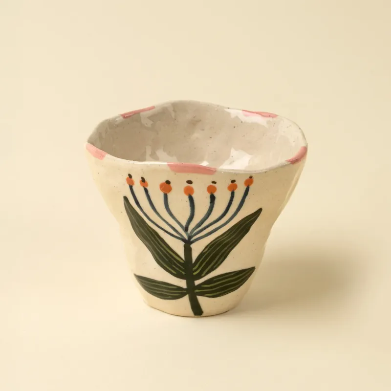 Indaba Flora Pottery Cup Lotus
