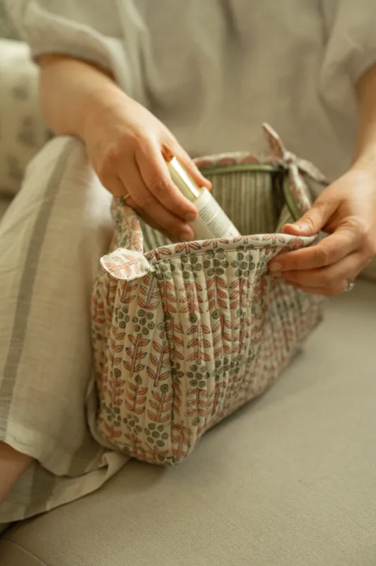 Indaba Block Print Pouch Floria Large