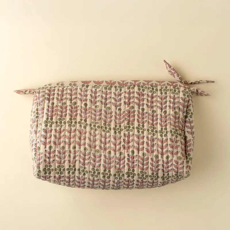 Indaba Block Print Pouch Floria Large