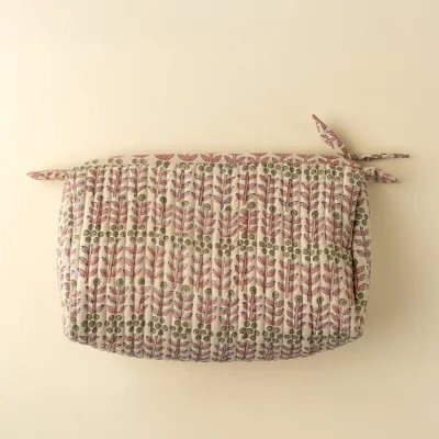 Indaba Block Print Pouch Floria Large