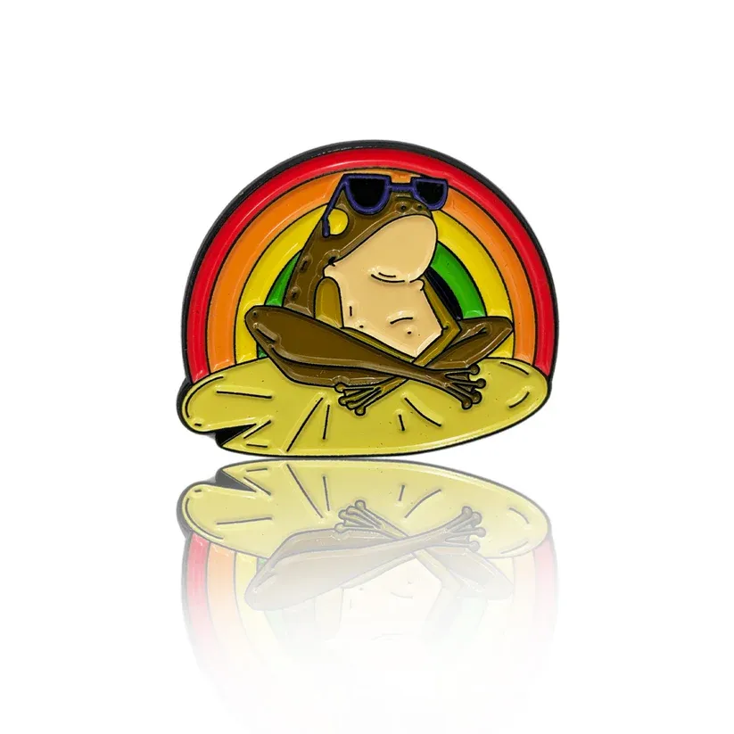 Rainbow Frog on a Lily Pad PinBox