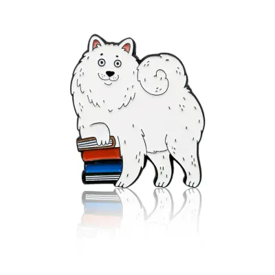 Samoyed with Books PinBox