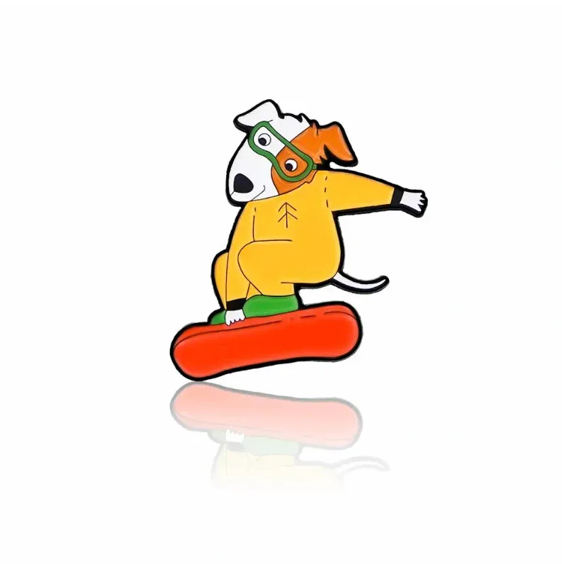 Russel Terrier on a Snowboard PinBox