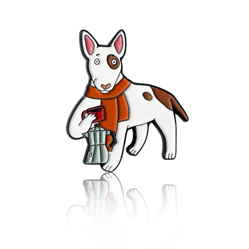 Bull Terrier with Coffee PinBox