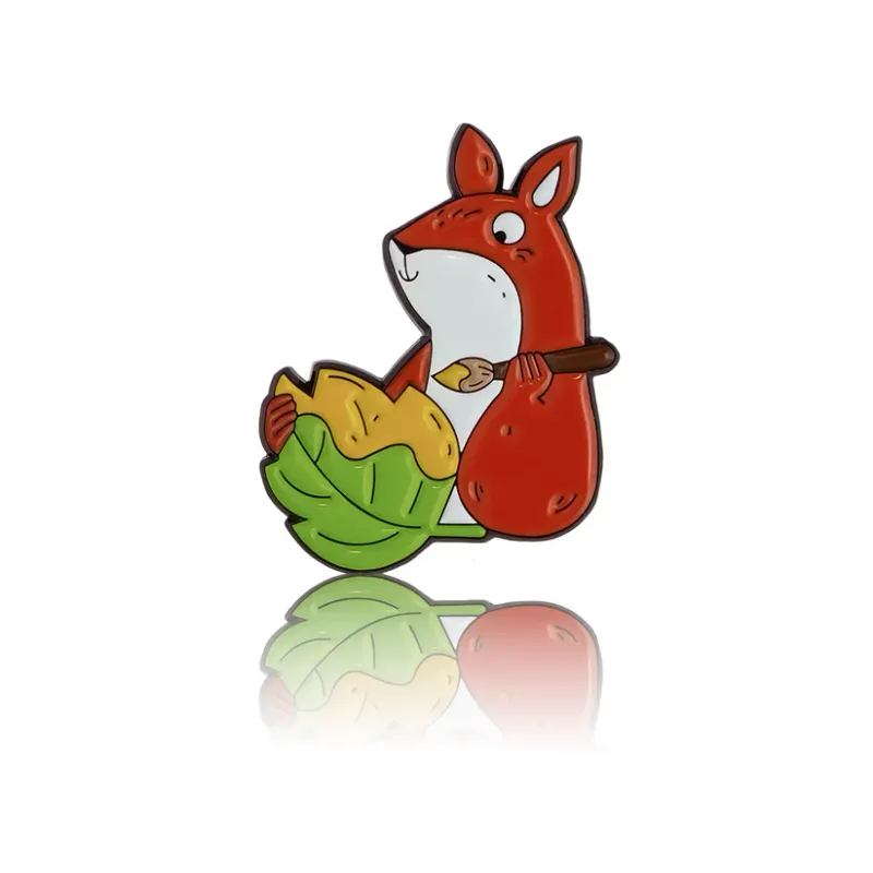 Squirrel Painting Leaves PinBox