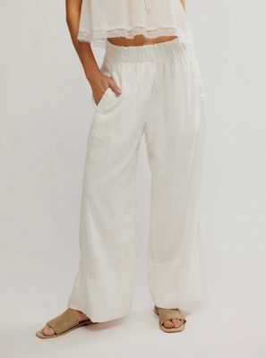 Free People Days End Linen Pull On Clean Ivory