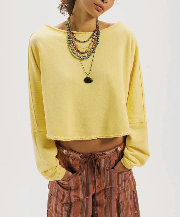 Free People To The East Double Butter Sweater