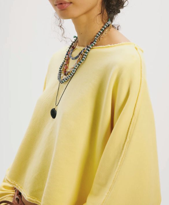 Free People To The East Double Butter Sweater