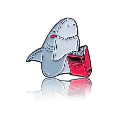 Shark Reading a Book PinBox