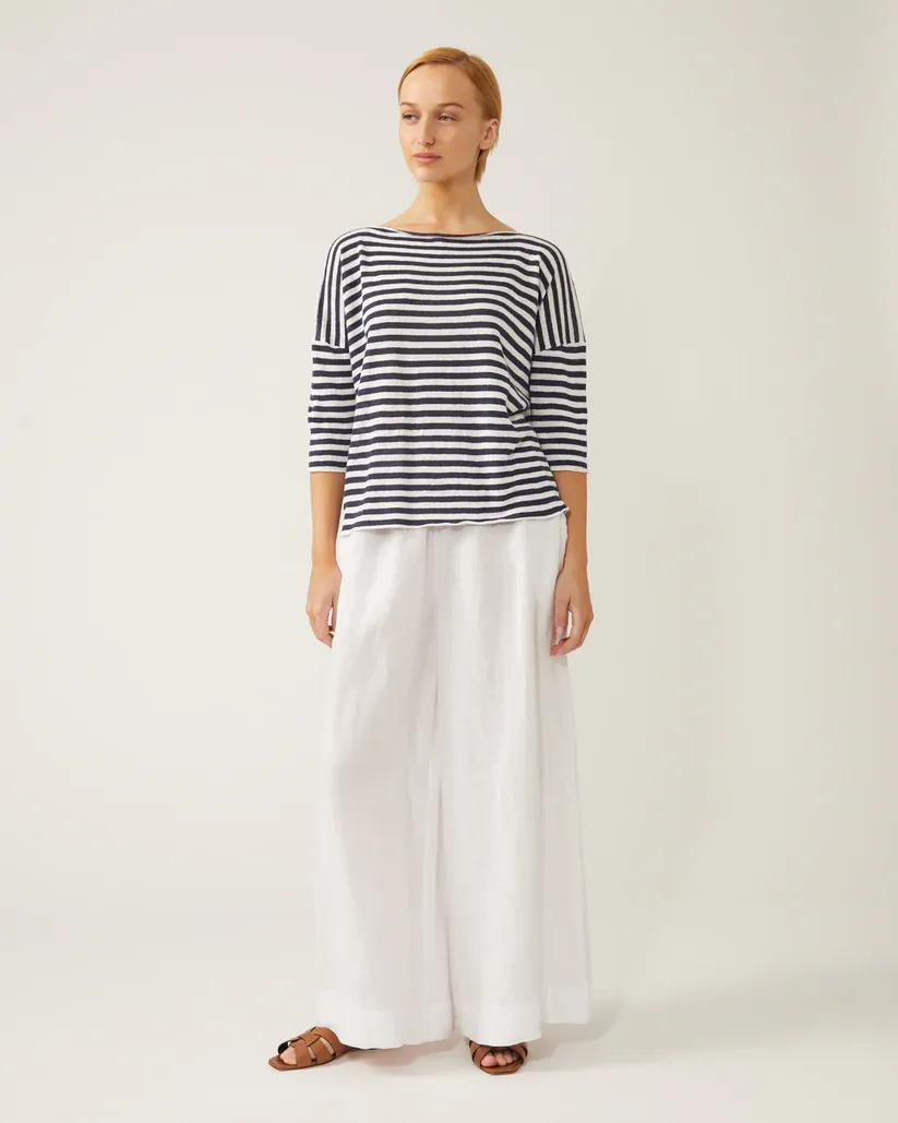 Naif Seina Sweater Navy/White