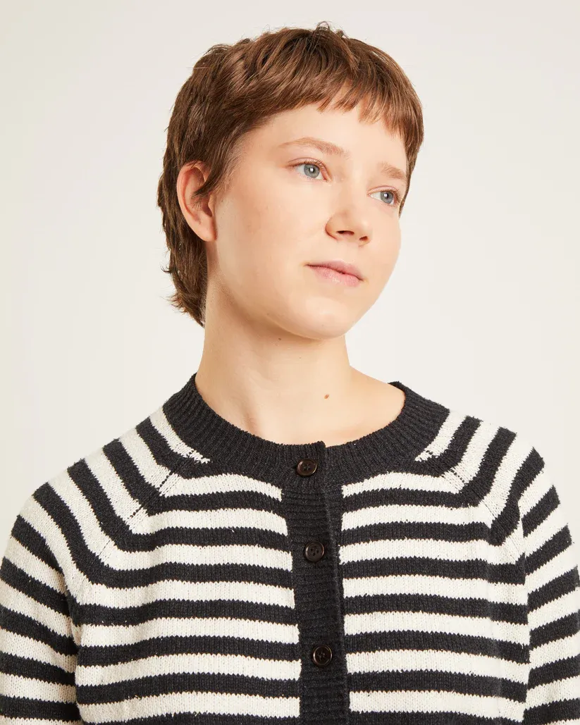 Naif Christine Cardigan Black/Ivory Naif Christine Cardigan Black/Ivory