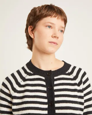Naif Christine Cardigan Black/Ivory Naif Christine Cardigan Black/Ivory