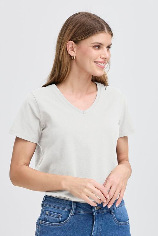Fransa FRZashoulder V Neck Tee Blanc de Blanc