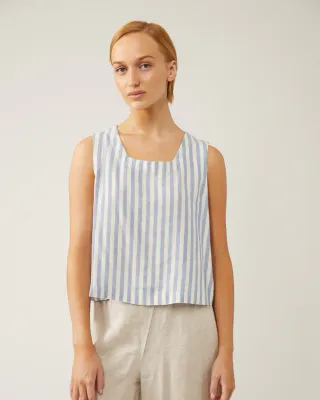 Naif Aya Top Blue/Ivory Stripe Naif Aya Top Blue/Ivory Stripe
