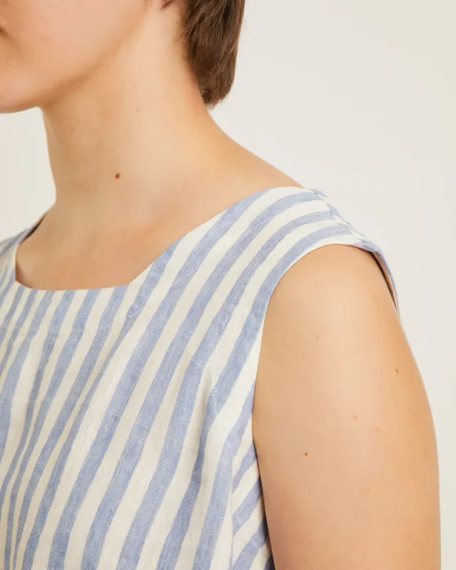 Naif Aya Top Blue/Ivory Stripe