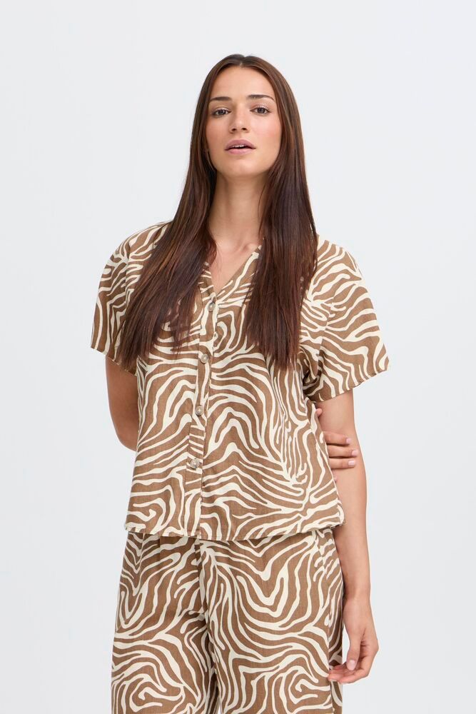 B. Young BYFalakka Cap Sleeve Shirt Woodsmoke Anim