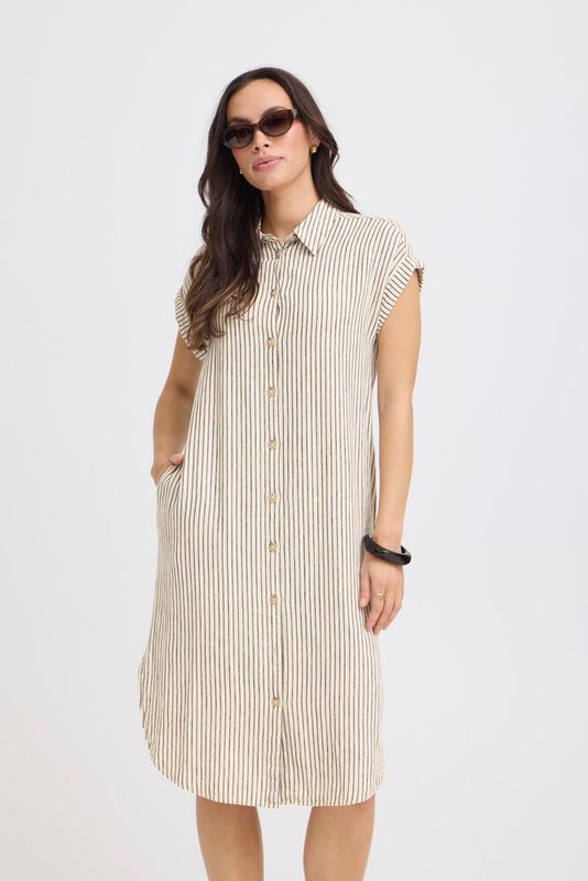 B. Young BYFalakka ShortSleeve Dress Rainy Day Str