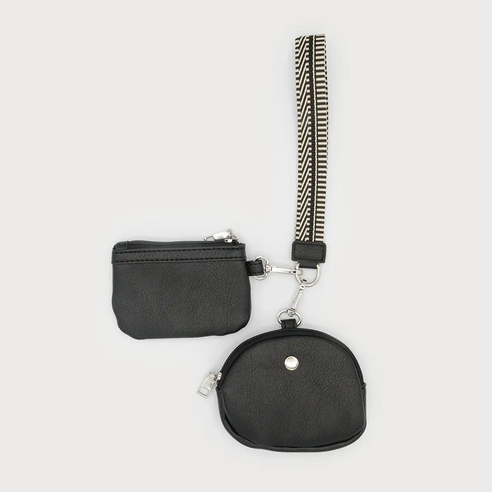 Caracoal Black Small Coins Purse with Guitar Strap Caracoal Black Small Coins Purse with Guitar Strap
