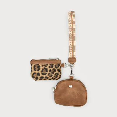 Caracoal Leopard Small Coins Purse with Guitar Strap