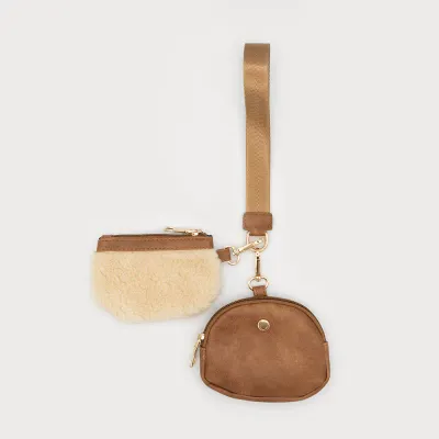 Caracoal Sherpa Small Coins Purse with Guitar Strap