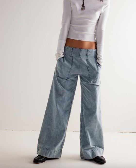 Free People Breezy Denim Pull On Dusk