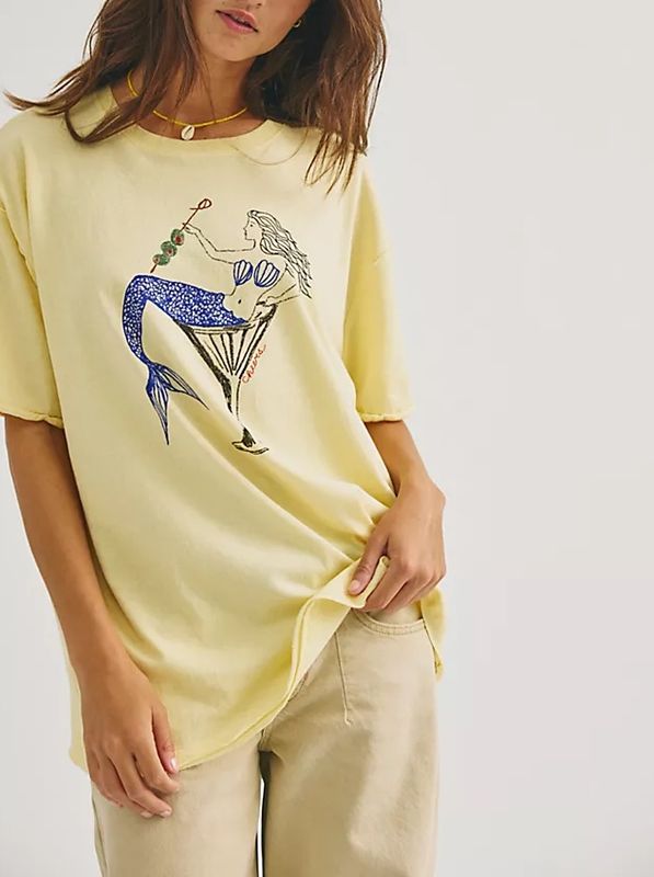 Free People Best Coast Tee Mermaid Combo