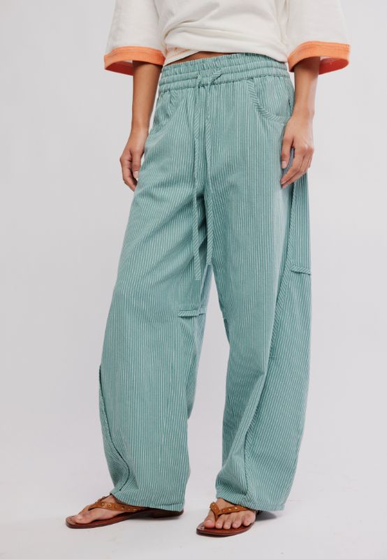Free People Something Good Pant Blue Green Trellis