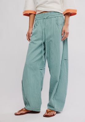 Free People Something Good Pant Blue Green Trellis