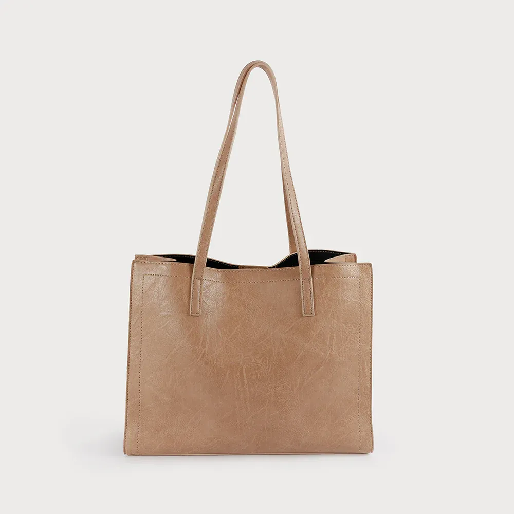 Caracoal Beige Large Tote Bag