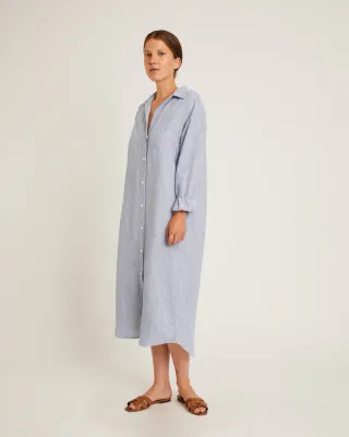 Naif Nicole Shirtdress White/Blue