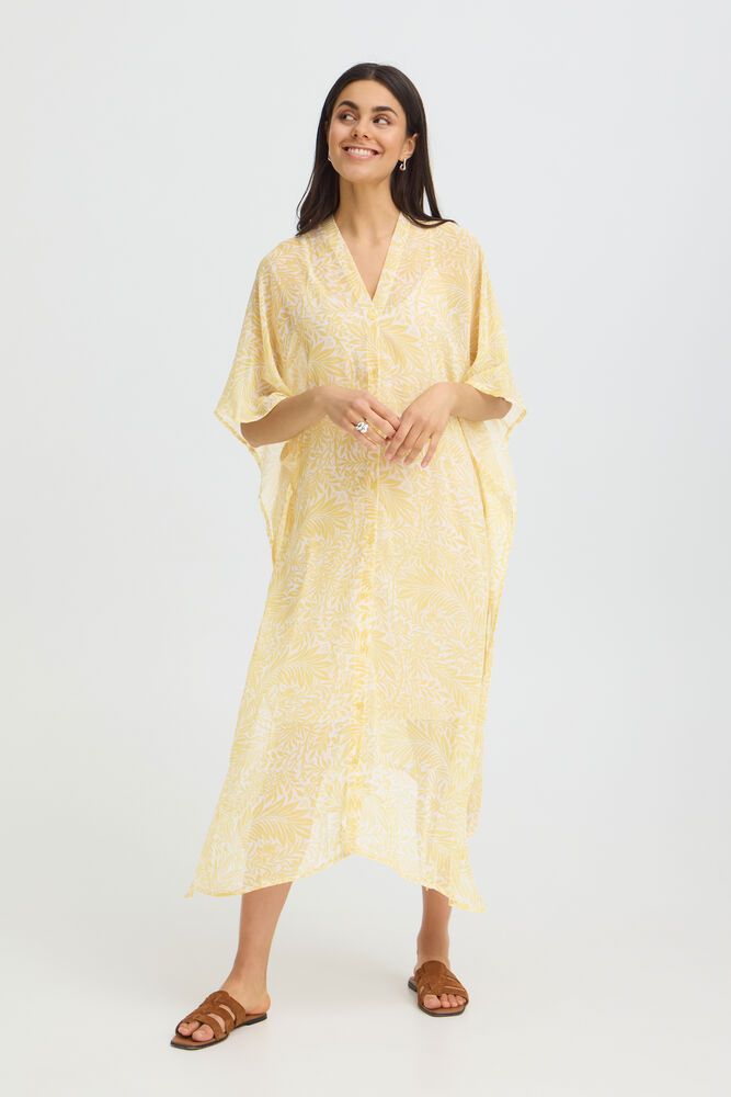 Fransa FRNatala Kaftan Pastel Yellow Floral
