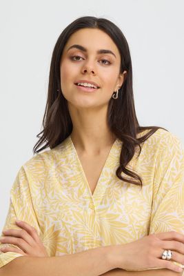 Fransa FRNatala Kaftan Pastel Yellow Floral