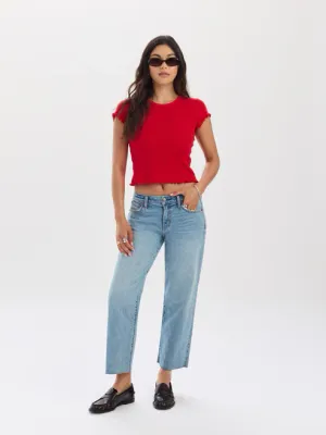 Daze Keeper Straight Crop Low Rise Obviously Vint