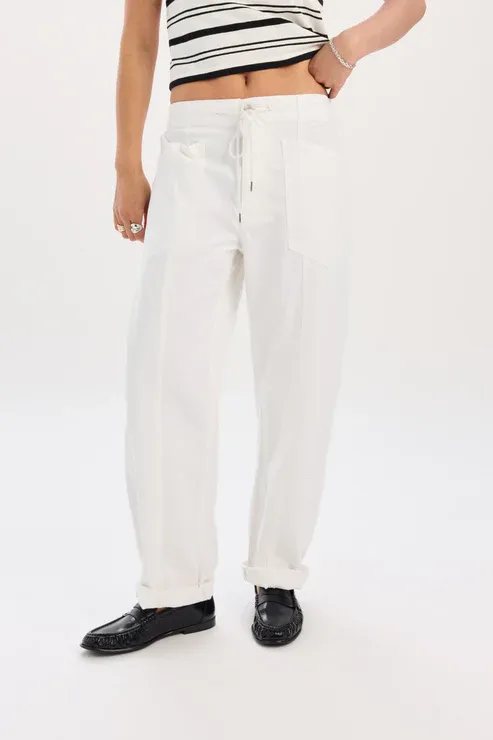 Daze Villa Drawstring Barrel Leg Lamb