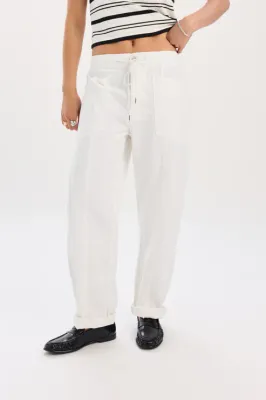 Daze Villa Drawstring Barrel Leg Lamb