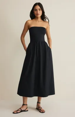 Z Supply Sunsought Strapless Midi Black