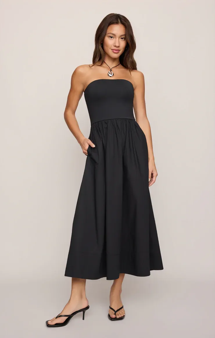 Z Supply Sunsought Strapless Midi Black Z Supply Sunsought Strapless Midi Black