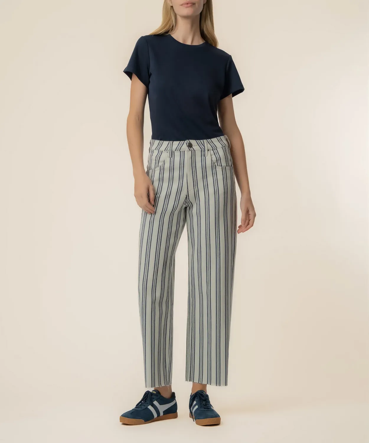 Kut From The Kloth Gwen HR Wide Leg Slouchy Stripe