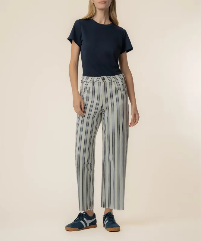 Kut From The Kloth Gwen HR Wide Leg Slouchy Stripe