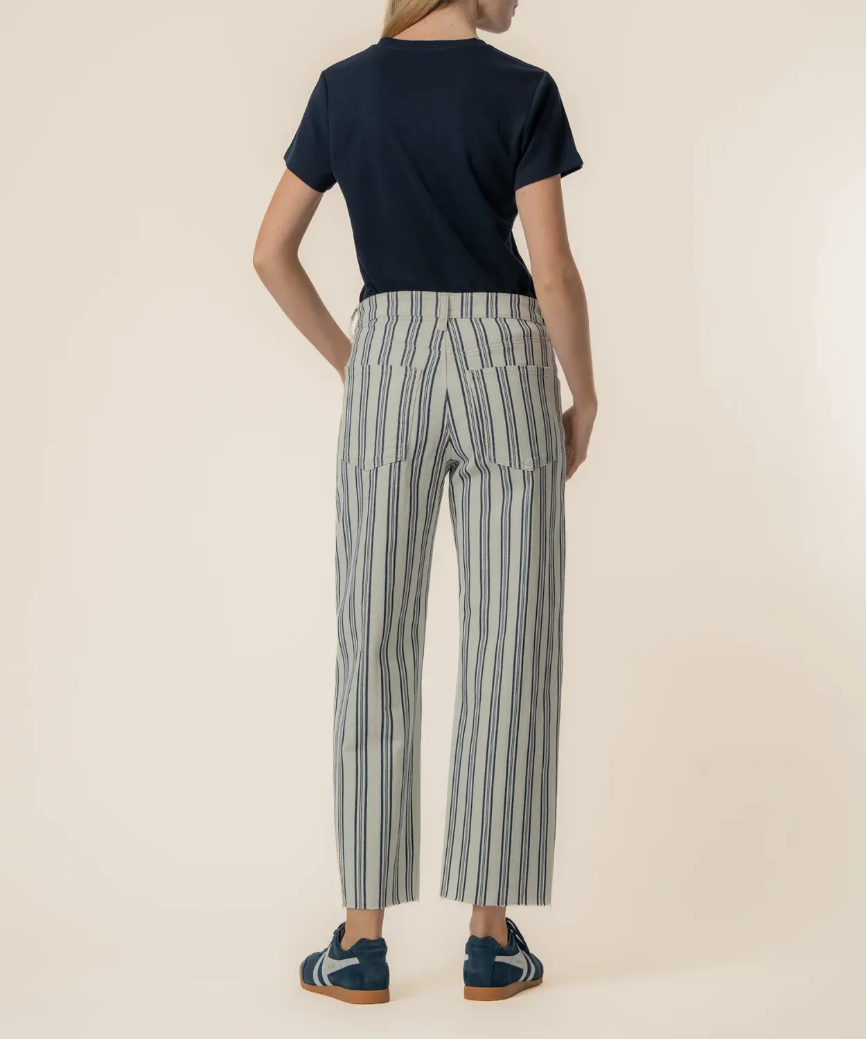 Kut From The Kloth Gwen HR Wide Leg Slouchy Stripe