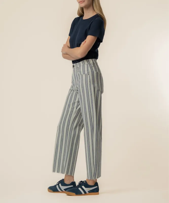 Kut From The Kloth Gwen HR Wide Leg Slouchy Stripe