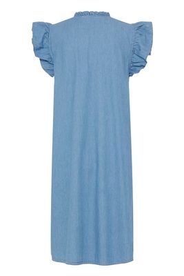 B. Young BYKashe Frill Dress Light Blue Denim