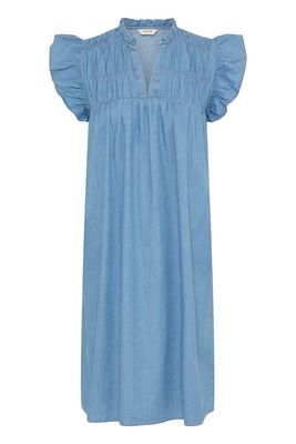 B. Young BYKashe Frill Dress Light Blue Denim