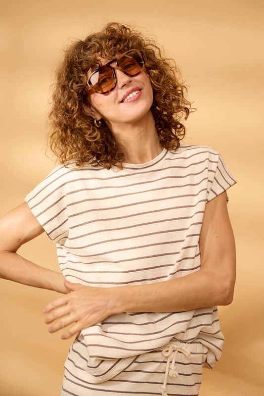 Fransa FRFauna Tee Mountain Stripe