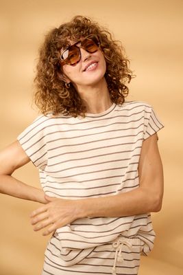 Fransa FRFauna Tee Mountain Stripe